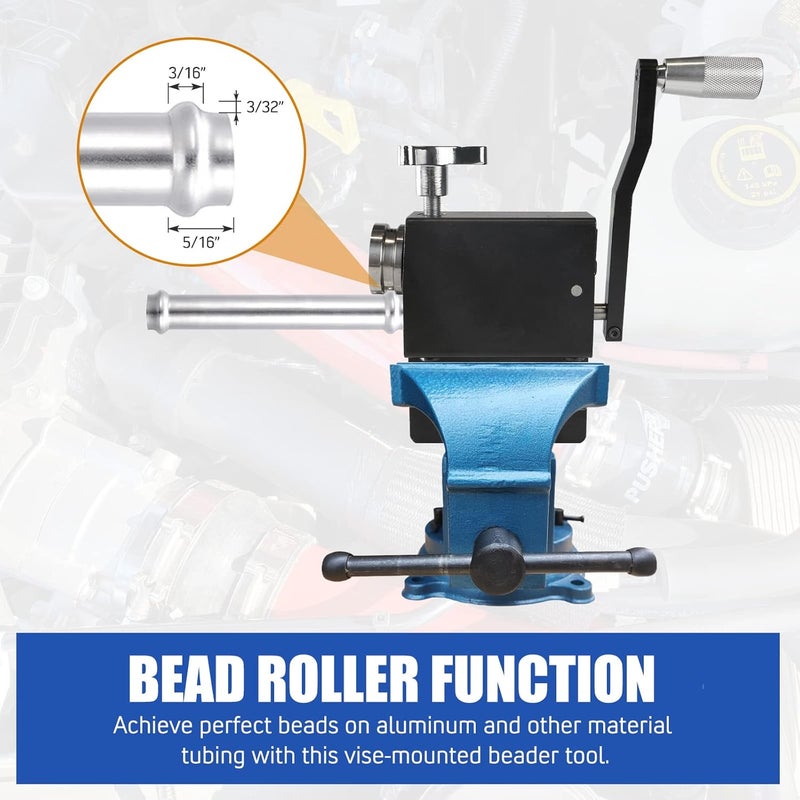 Dexepe Tube Pipe Tubing Beader Tool Bead Roller For 5/8" + Intake and Intercooler Piping For Aluminum Titanium Copper (Black) - Image 5